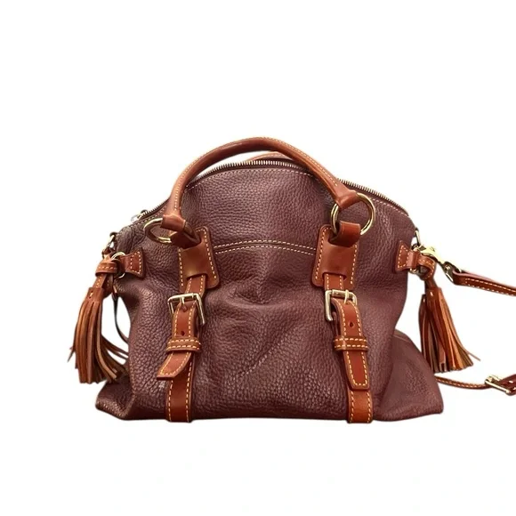 Dooney & Bourke Rich Brown Leather Satchel - Picture 3 of 11